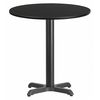 Flash Furniture Round Laminate Table Top, 24" W, 24" L, 31.125" H, Laminate Top, Wood Grain XU-RD-24-BLKTB-T2222-GG