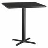 Flash Furniture Square Laminate Table Top, 42" W, 42" L, 43.125" H, Laminate Top, Wood Grain XU-BLKTB-4242-T3333B-GG