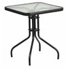 Flash Furniture Barker 23.5'' Square Tempered Glass Metal Table TLH-073A-1-GG