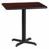 Flash Furniture Rectangle Laminate Table, 24" W, 30" L, 31.125" H, Laminate Top, Wood Grain XU-MAHTB-2430-T2222-GG