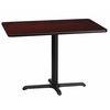 Flash Furniture Rectangle Laminate Table, 30" W, 42" L, 31.125" H, Laminate Top, Wood Grain XU-MAHTB-3042-T2230-GG