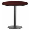 Flash Furniture Round Mahogany Laminate Table w/Rnd Base, 30", 30" W, 30" L, 31.125" H, Laminate Top, Wood Grain XU-RD-30-MAHTB-TR18-GG