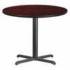 Flash Furniture Round Mahogany Laminate Table w/Rnd Base, 36", 36" W, 36" L, 31.125" H, Mahogany XU-RD-36-MAHTB-T3030-GG