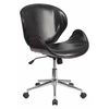 Flash Furniture Conference Office Chair, 26"L32"H, LeatherSeat, ContemporarySeries SD-SDM-2240-5-MAH-BK-GG