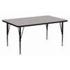 Flash Furniture Rectangle Activity Table, 30" W X 60" L X 25.25" H, Laminate, Grey XU-A3060-REC-GY-H-P-GG