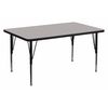 Flash Furniture Rectangle Activity Table, 36" W X 72" L X 25.125" H, Laminate, Grey XU-A3672-REC-GY-T-P-GG