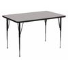 Flash Furniture Rectangle Activity Table, 30 W X 48 L X 30.125 H, Chrome, Laminate, Particleboard, Steel, Grey XU-A3048-REC-GY-T-A-GG