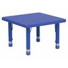 Flash Furniture Square Activity Table, 24 X 24 X 23.75, Plastic, Steel Top, Blue YU-YCX-002-2-SQR-TBL-BLUE-GG