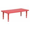 Flash Furniture Rectangle Activity Table, 24 W X 48 L X 23.75 H, Plastic, Steel, Red YU-YCX-001-2-RECT-TBL-RED-GG