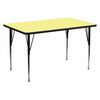 Flash Furniture Rectangle Activity Table, 30" W X 60" L X 30.125" H, Laminate, Yellow XU-A3060-REC-YEL-T-A-GG