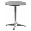 Flash Furniture Round Table, Round, Aluminum, 23.5", 23.5 W, 23.5 L, 27.5 H, Aluminum, Plastic, Stainless Steel Top TLH-052-1-GG