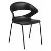 Flash Furniture Stack Chair, 440 lb. Capacity, Black RUT-4-BK-GG