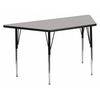 Flash Furniture Trapezoid Activity Table, 29 W X 57 L X 30.125 H, Chrome, Laminate, Particleboard, Steel, Grey XU-A3060-TRAP-GY-T-A-GG