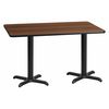 Flash Furniture Rectangle Walnut Table, Rectangle w/X-Base, 30"x60", 30" W, 60" L, 31.125" H, Laminate Top XU-WALTB-3060-T2222-GG