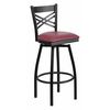 Flash Furniture Swivel Batstool, X Back, Burgundy Seat XU-6F8B-XSWVL-BURV-GG