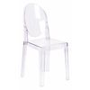 Flash Furniture Transparent Crystal Ghost Chair, 15.75 W 20-1/4" L 35 H, Plastic, Polycarbonate Seat OW-GHOSTBACK-18-GG