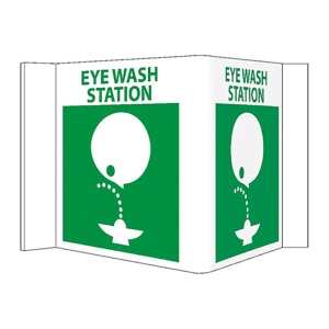 3-view eye wash station sign