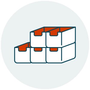 Icon of stacked storage bins